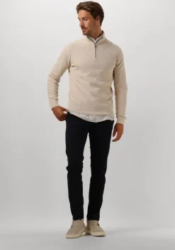 beige profuomo trui pullover half zip
