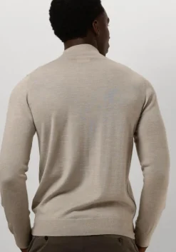 beige profuomo trui pullover mock
