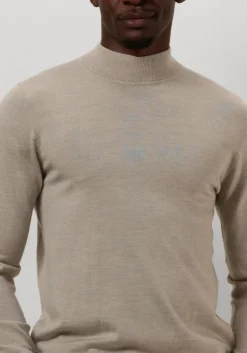 beige profuomo trui pullover mock