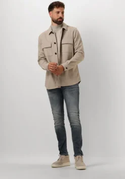 beige profuomo trui pullover mock