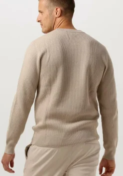 beige profuomo trui pullover crew neck