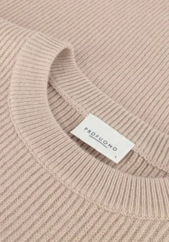 beige profuomo trui pullover crew neck