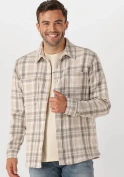 beige pure path overshirt regular fit longsleeve shirts