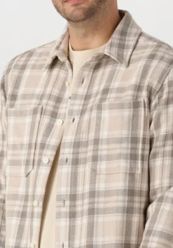 beige pure path overshirt regular fit longsleeve shirts