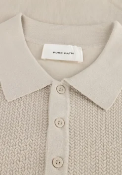 beige pure path polo regular fit polo ss knitwear