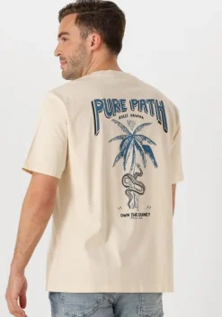 beige pure path t-shirt loose fit crewneck ss t-shirts