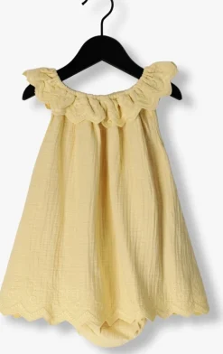 beige quincy mae jurken isla dress lemon