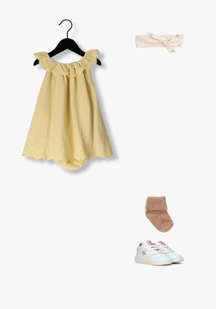 beige quincy mae jurken isla dress lemon