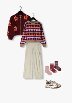 beige raizzed flared broek ilva