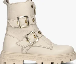 beige red-rag biker boots 11236