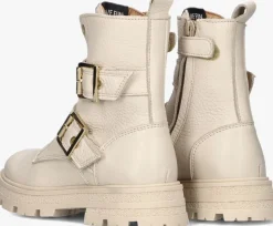 beige red-rag biker boots 11236