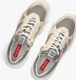 beige red-rag lage sneakers 13386