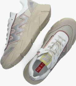 beige red-rag lage sneakers 13156