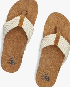 beige reef teenslippers cushion strand