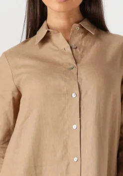 beige resort finest maxi jurk shirt dress