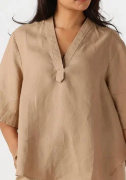 beige resort finest top short sleeve blouse