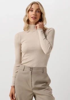 beige rosemunde coltrui silk t-shirt w/ roller neck