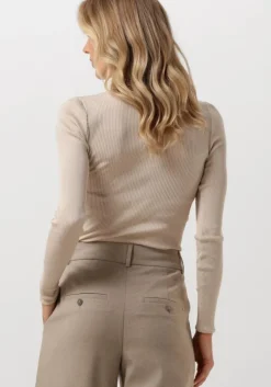 beige rosemunde coltrui silk t-shirt w/ roller neck