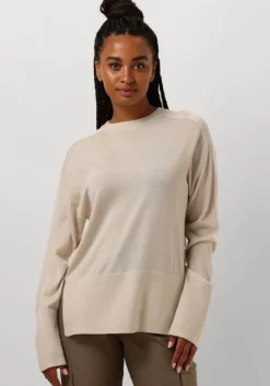 beige ruby tuesday trui vallie soft round neck pullover high border