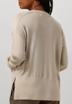 beige ruby tuesday trui vallie soft round neck pullover high border