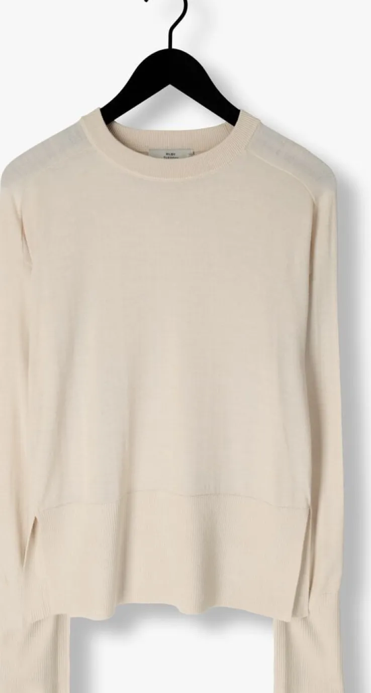 beige ruby tuesday trui vallie soft round neck pullover high border