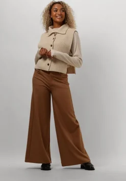 beige ruby tuesday trui vallie soft round neck pullover high border