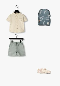 beige rylee + cru casual overhemd collared short sleeve shirt palm