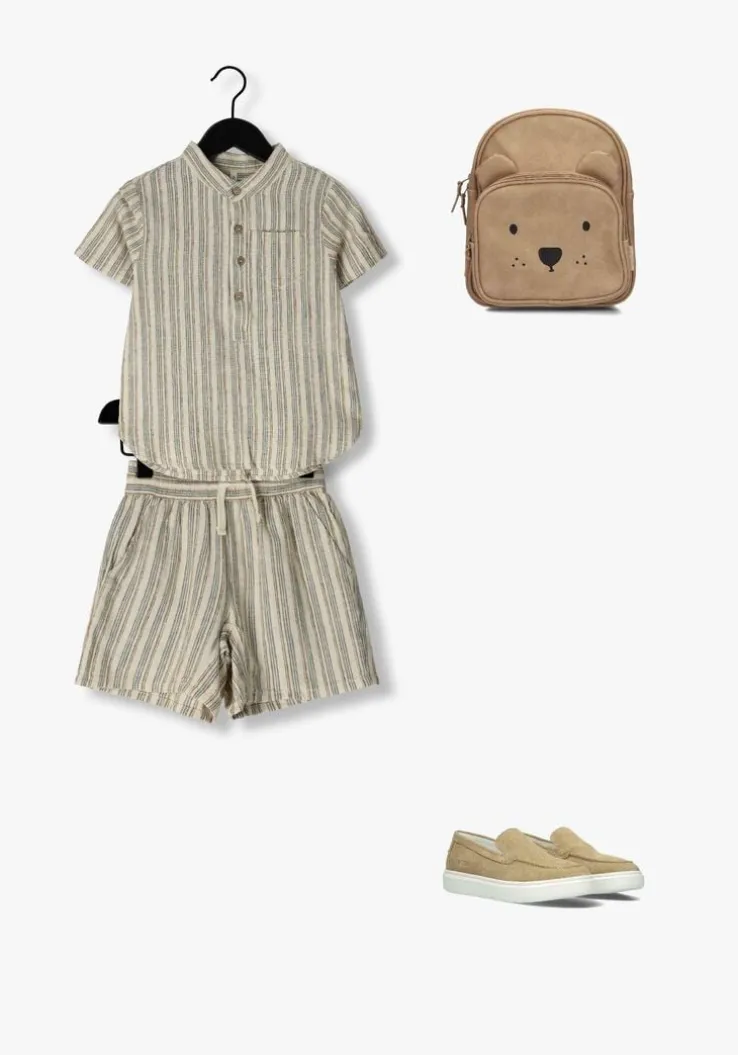 beige rylee + cru korte broek bermuda short nautical stripe