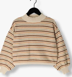beige rylee + cru trui boxy crop sweater