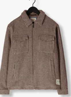 beige scotch & soda jack wool blend zip-thru overshirt