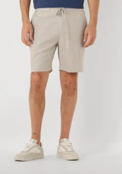 beige scotch & soda korte broek fave cotton/linen twill bermuda