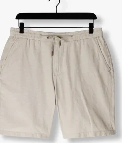 beige scotch & soda korte broek fave cotton/linen twill bermuda