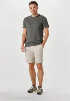 beige scotch & soda korte broek fave cotton/linen twill bermuda