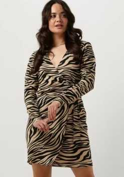 beige scotch & soda mini jurk mini dress with drape detail