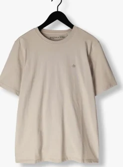 beige scotch & soda t-shirt seasonal core - regular fit lo