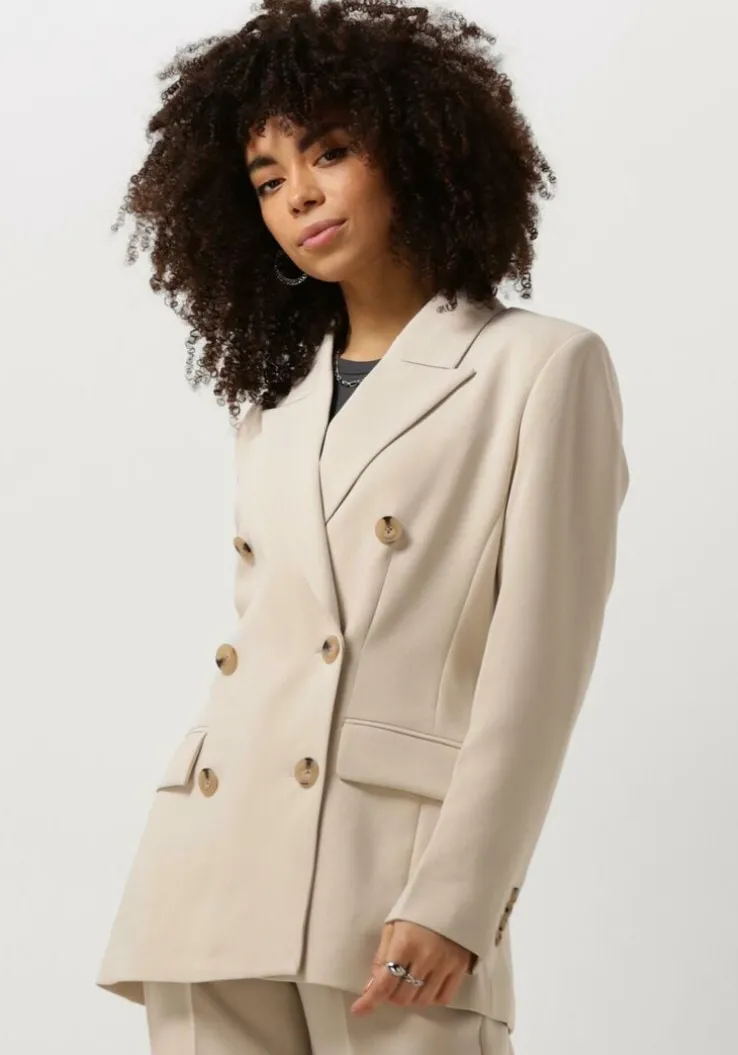 beige second female blazer evie fitted blazer