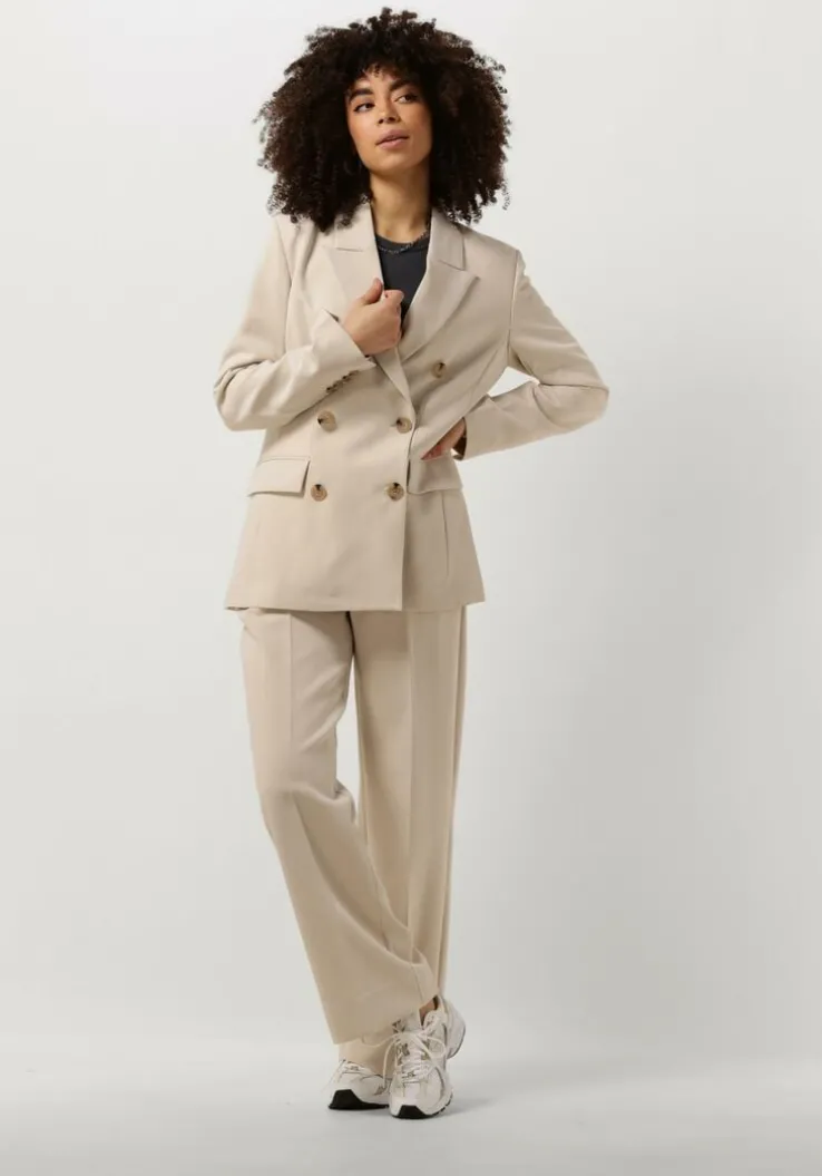beige second female blazer evie fitted blazer