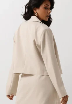 beige second female blazer evie cropped blazer