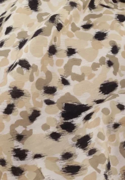 beige second female midi jurk gaura wrap dress