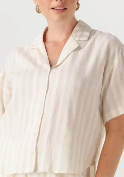 beige selected femme blouses slfluisa 2/4 revers shirt b