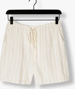 beige selected femme korte broek slfluisa mw striped string shorts b