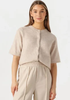 beige selected femme top slflulu 2/4 knit cardigan