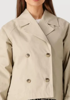 beige selected femme trenchcoats slfcilo short trenchcoat
