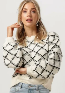 beige selected femme trui slfolivia ls cropped knit o-neck