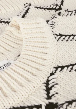 beige selected femme trui slfolivia ls cropped knit o-neck