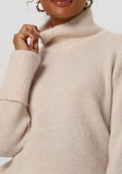 beige selected femme trui slfsia ras ls knit high neck