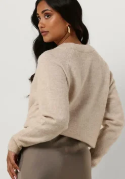 beige selected femme trui lulu ls knit o-neck b