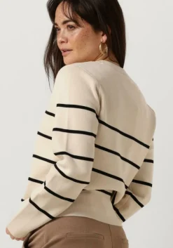 beige selected femme trui slfliva ls knit o-neck