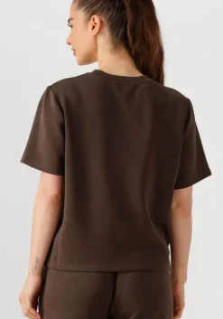 beige selected femme t-shirt slftenny ss boxy o-neck tee