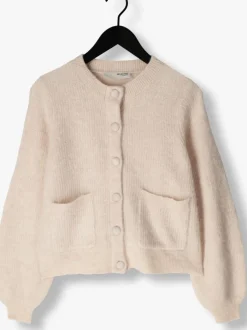 beige selected femme vest slfsia ras ls knit pocket